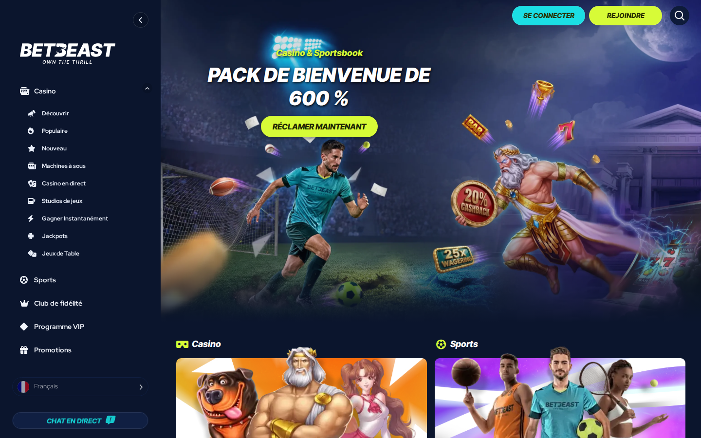 BetBeast Casino - aperçu du casino