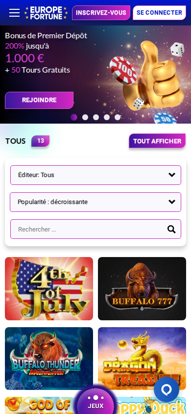 Europe Fortune Casino mobile