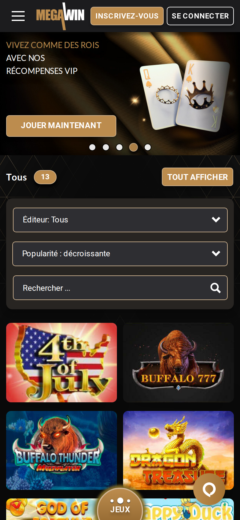 Megawin Casino mobile