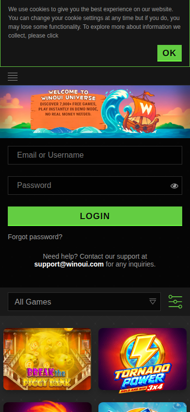 WinOui Casino mobile