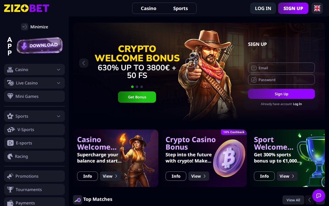 Zizobet Casino - aperçu du casino